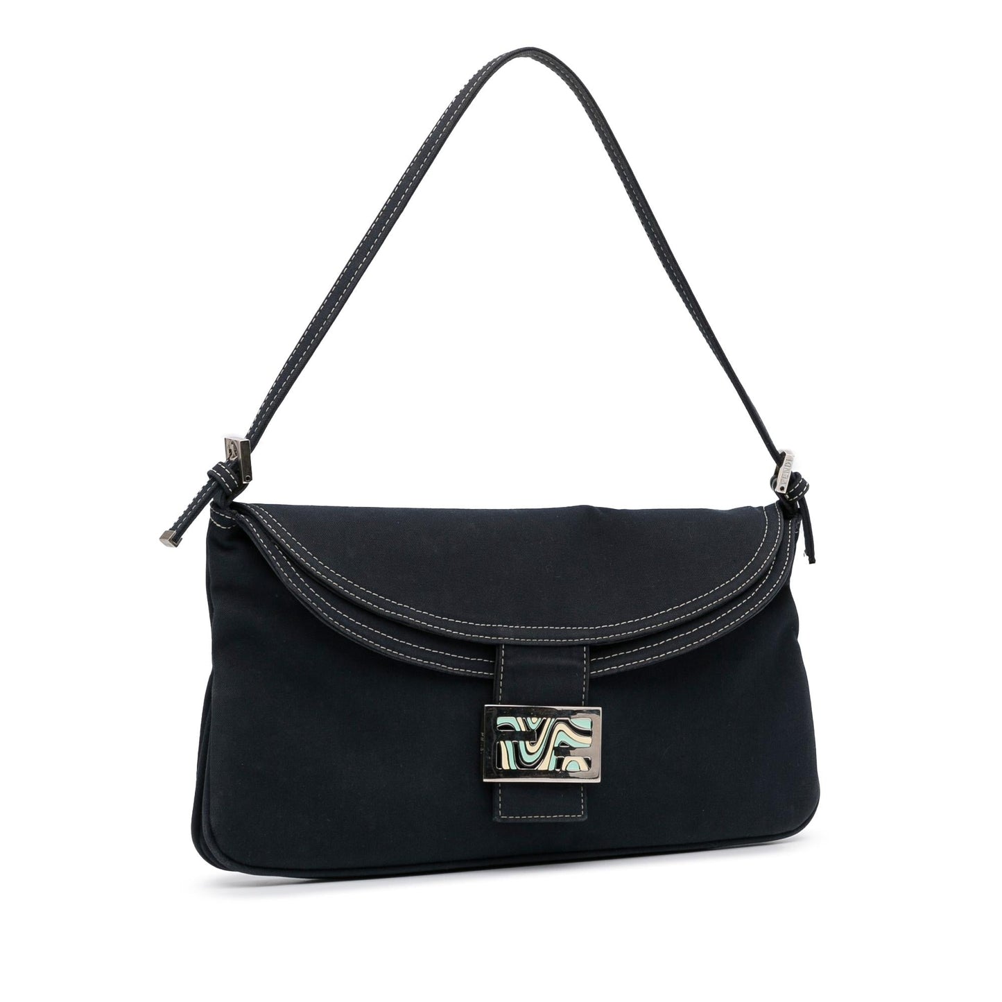 Luxury FendiDenim Double Flap Baguette (SHG-j7tZH1)