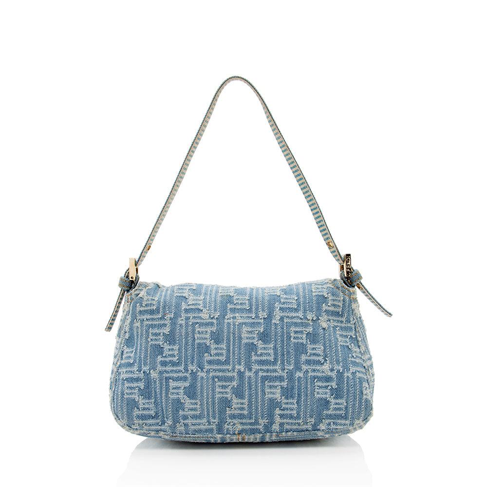 Luxury FendiDenim Mini Baguette Shoulder Bag (SHF-19915)