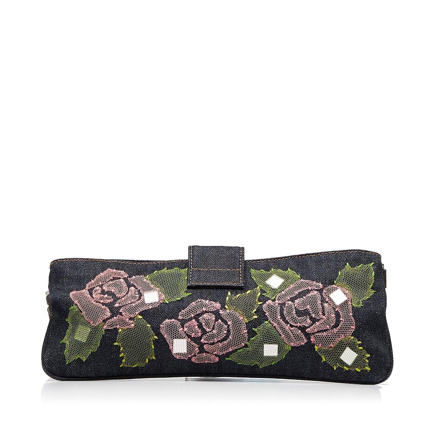Luxury FendiEmbroidered Denim Baguette (SHG-5ryBUo)