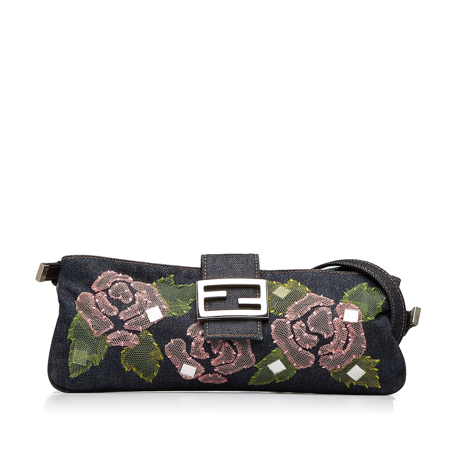 Luxury FendiEmbroidered Denim Baguette (SHG-5ryBUo)