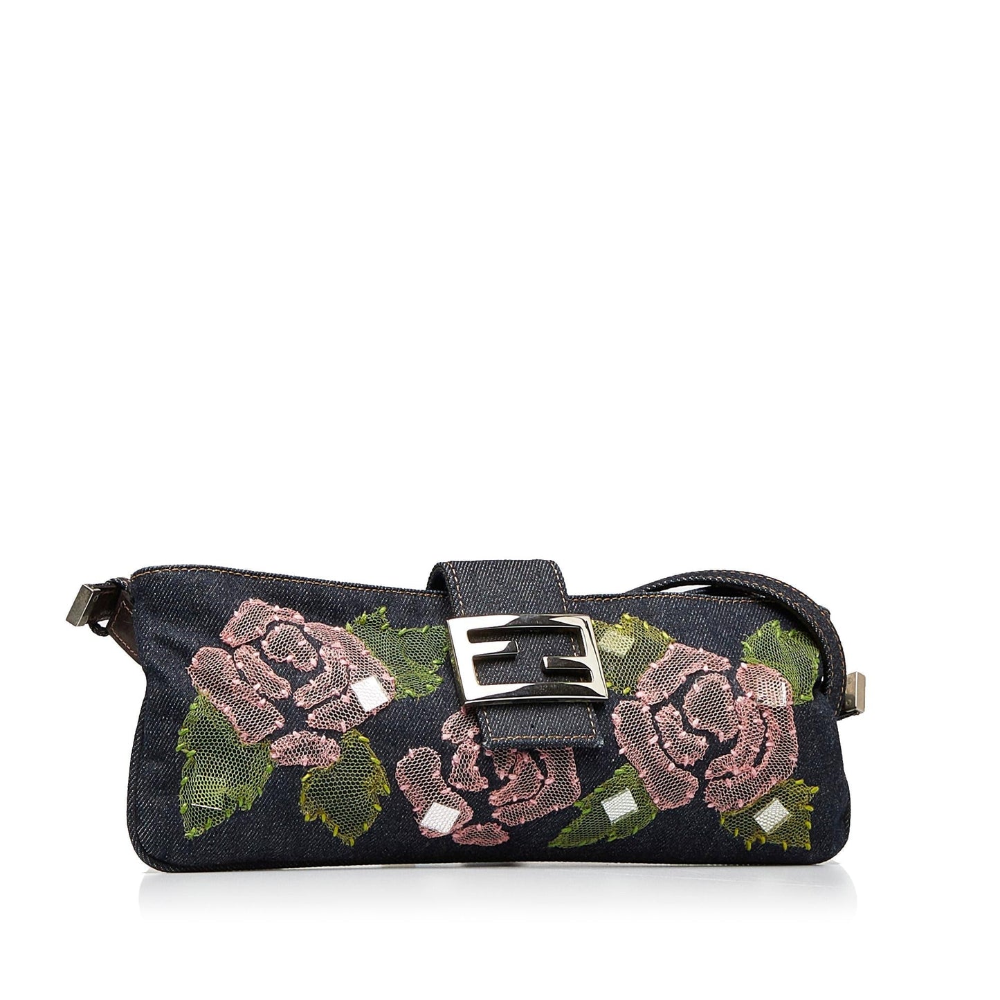 Luxury FendiEmbroidered Denim Baguette (SHG-5ryBUo)