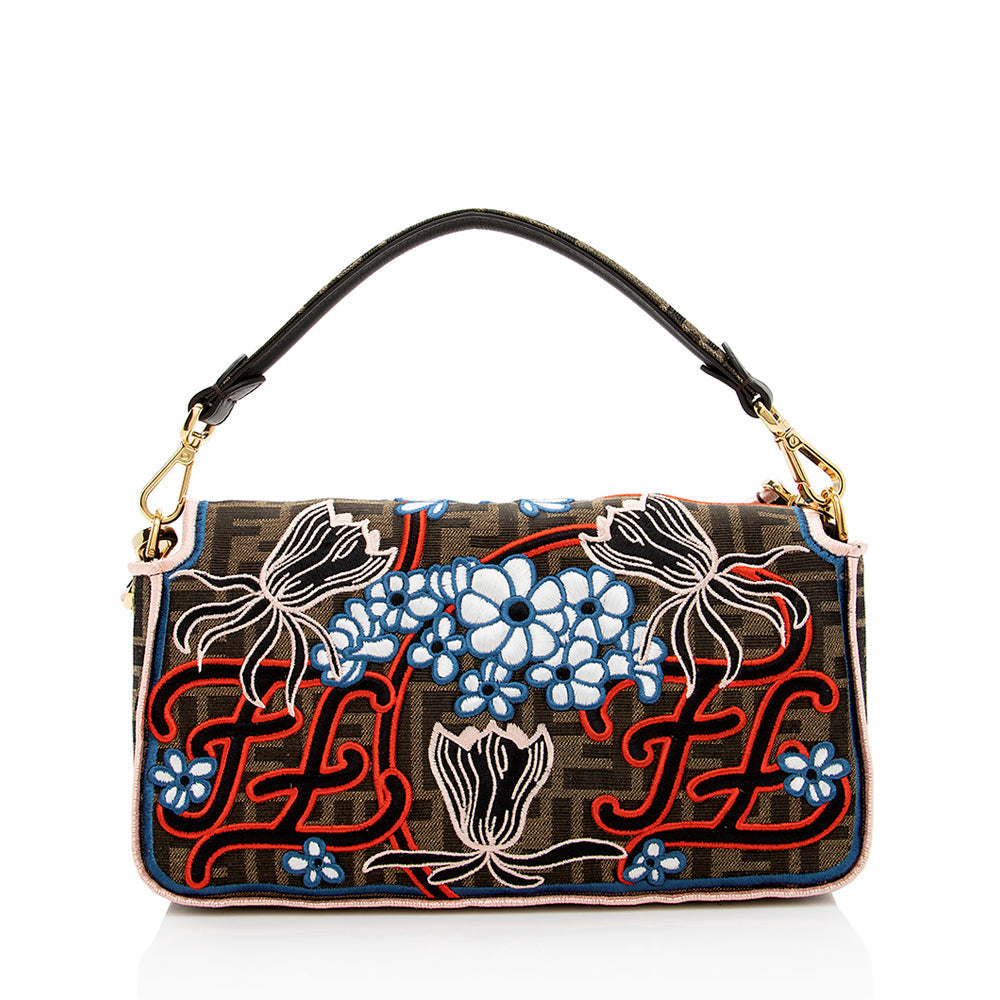 Luxury Fendi Embroidered Karligraphy Baguette Shoulder Bag (SHF-16593)