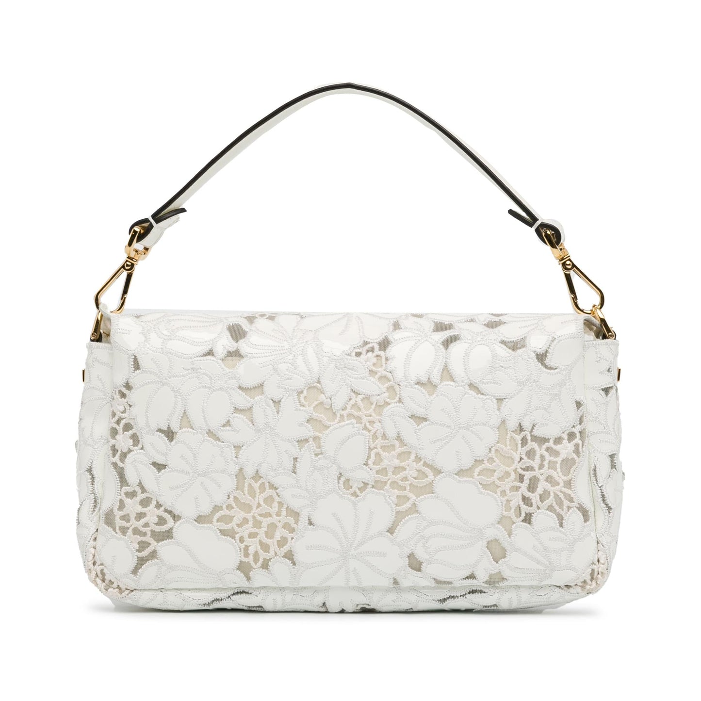 Luxury FendiEmbroidered Lace Baguette Satchel (SHG-iD9Gxu)