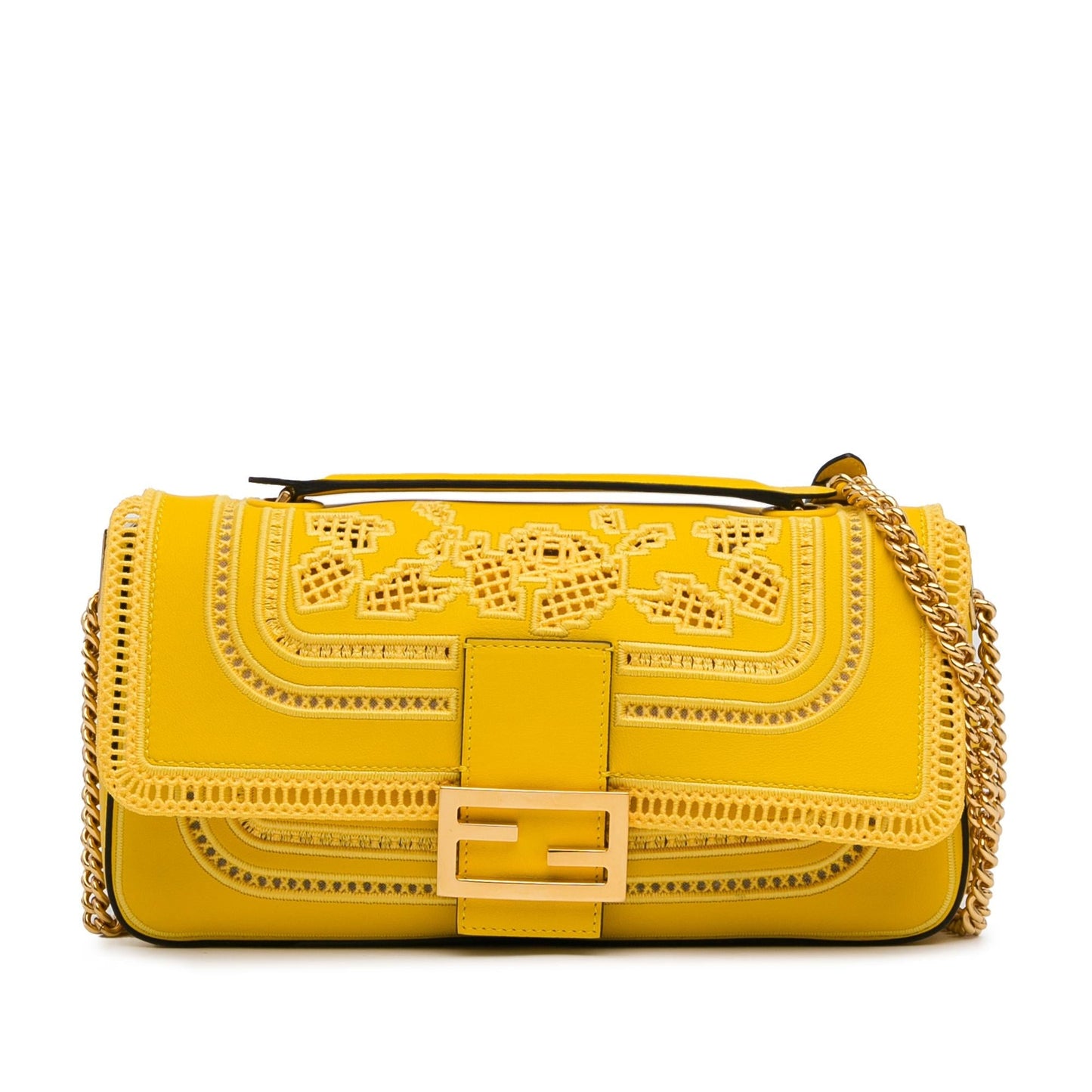 Luxury FendiEmbroidered Lace Chain Baguette (SHG-4HTojz)