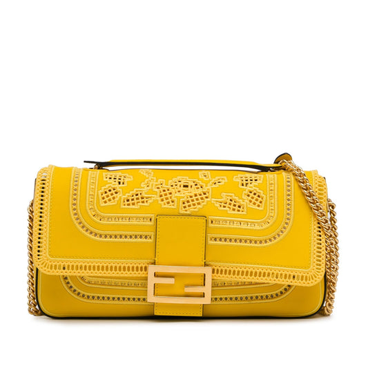 Luxury FendiEmbroidered Lace Chain Baguette (SHG-4HTojz)