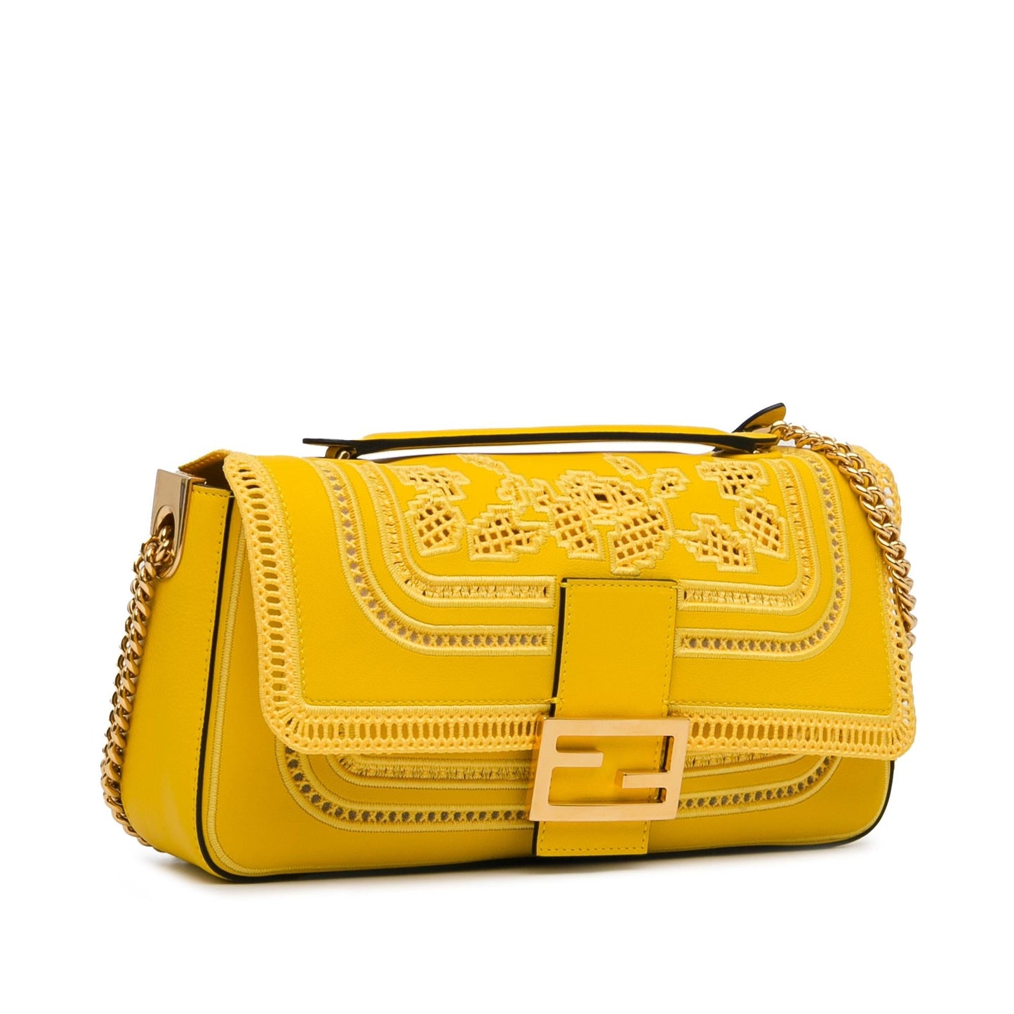 Luxury FendiEmbroidered Lace Chain Baguette (SHG-4HTojz)