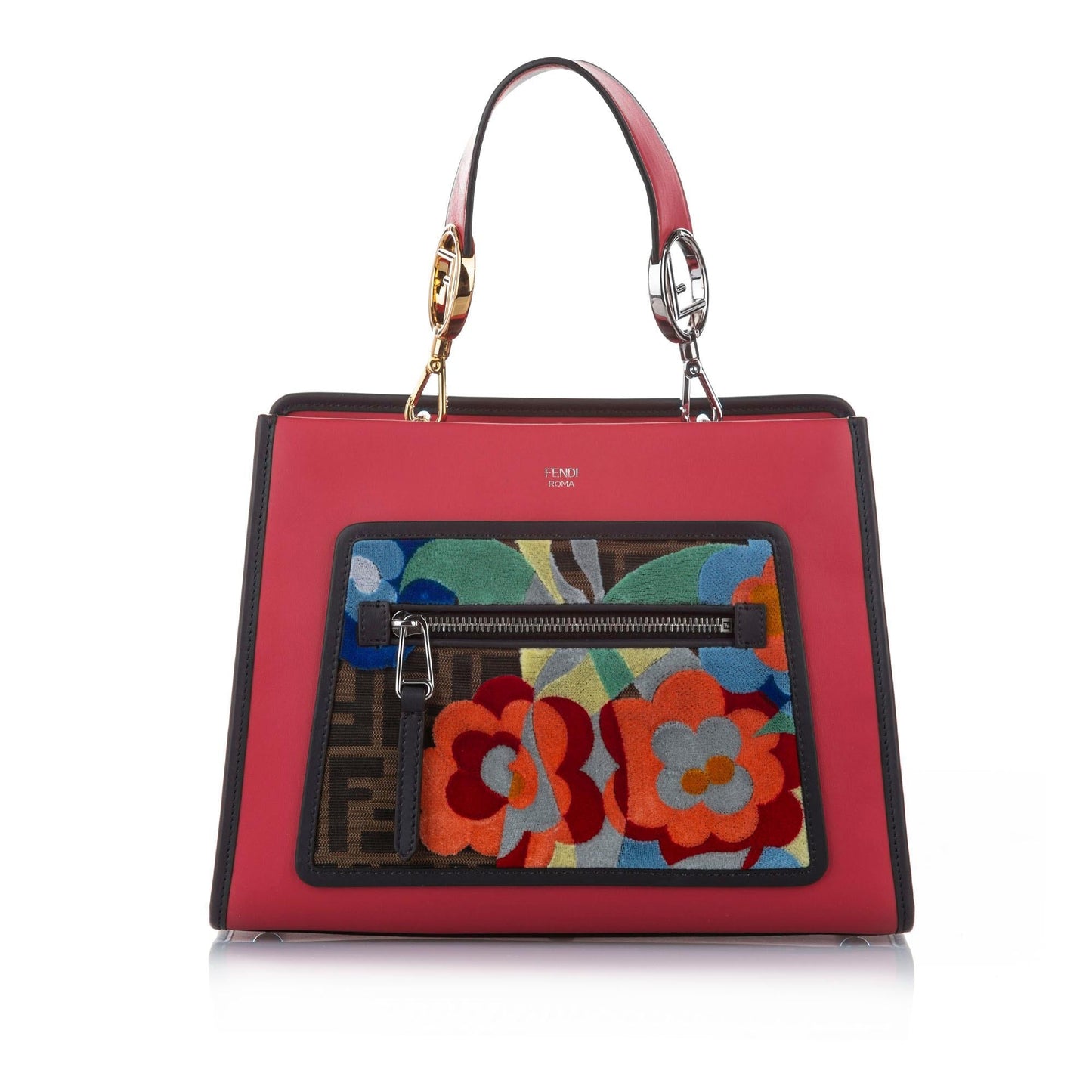 Luxury FendiEmbroidered Runaway Leather Satchel (SHG-22712)