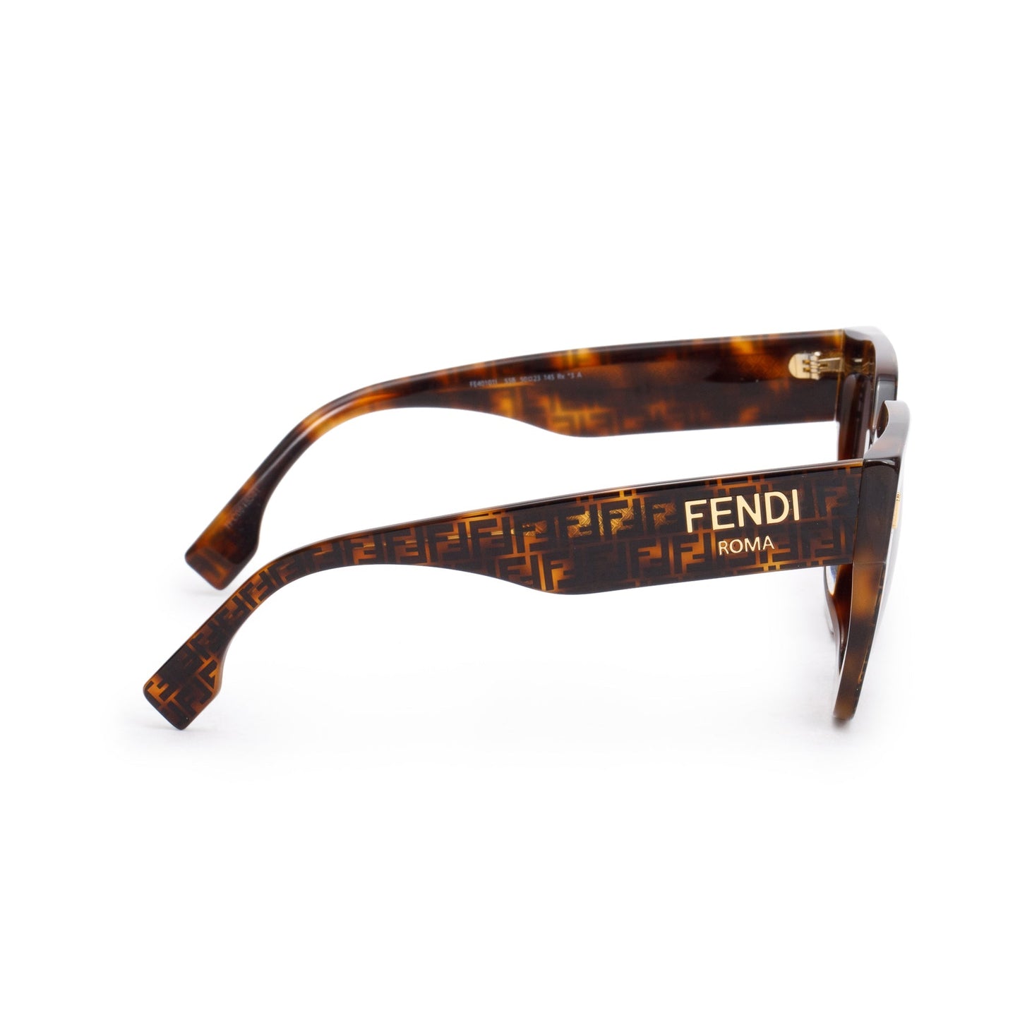 Fendi FE40101 Havana Acetate Square Sunglasses