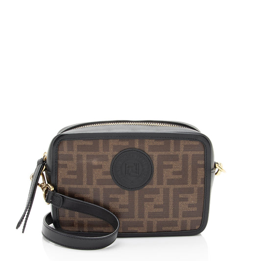 Luxury FendiFF Coated Canvas 1974 Mini Camera Bag (SHF-MMT6uv)