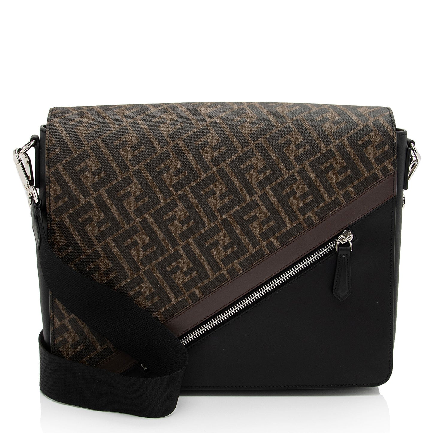 Luxury FendiFF Coated Canvas Leather 1974 Diagonal Messenger (SHF-TIkzeY)