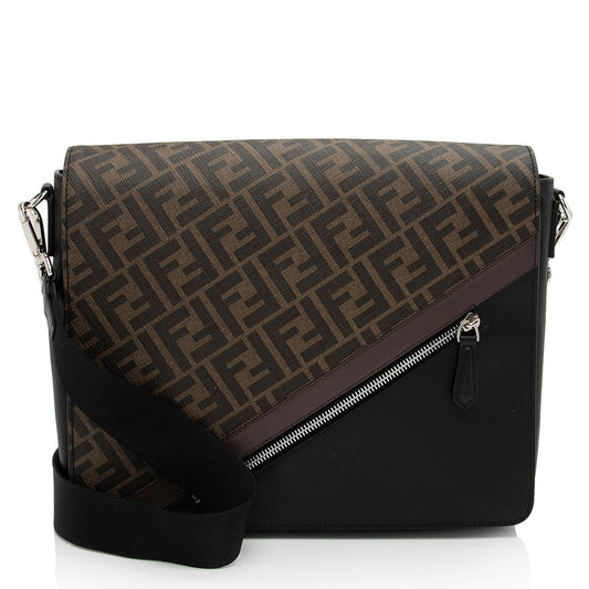 Luxury FendiFF Coated Canvas Leather 1974 Diagonal Messenger (SHF-TIkzeY)