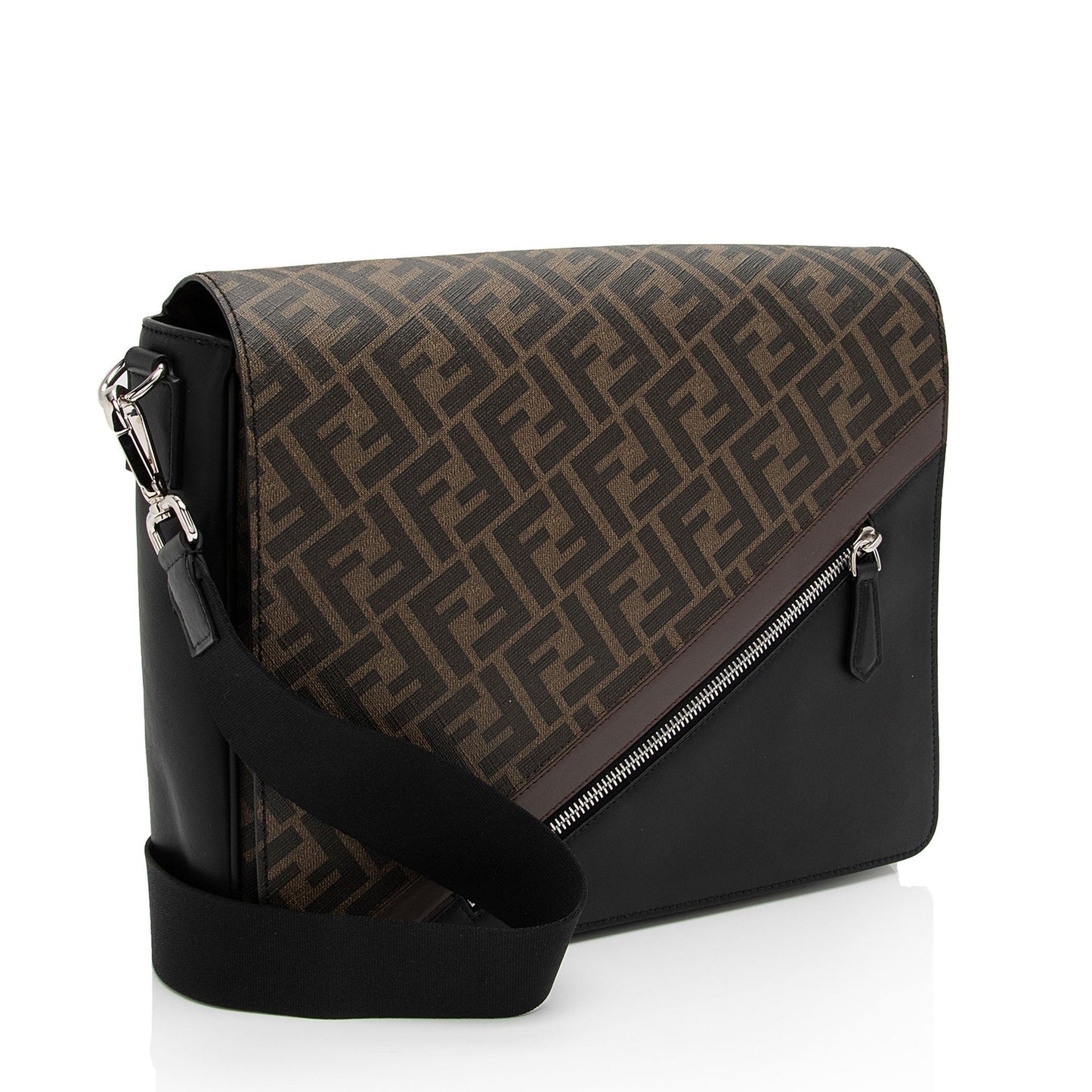 Luxury FendiFF Coated Canvas Leather 1974 Diagonal Messenger (SHF-TIkzeY)