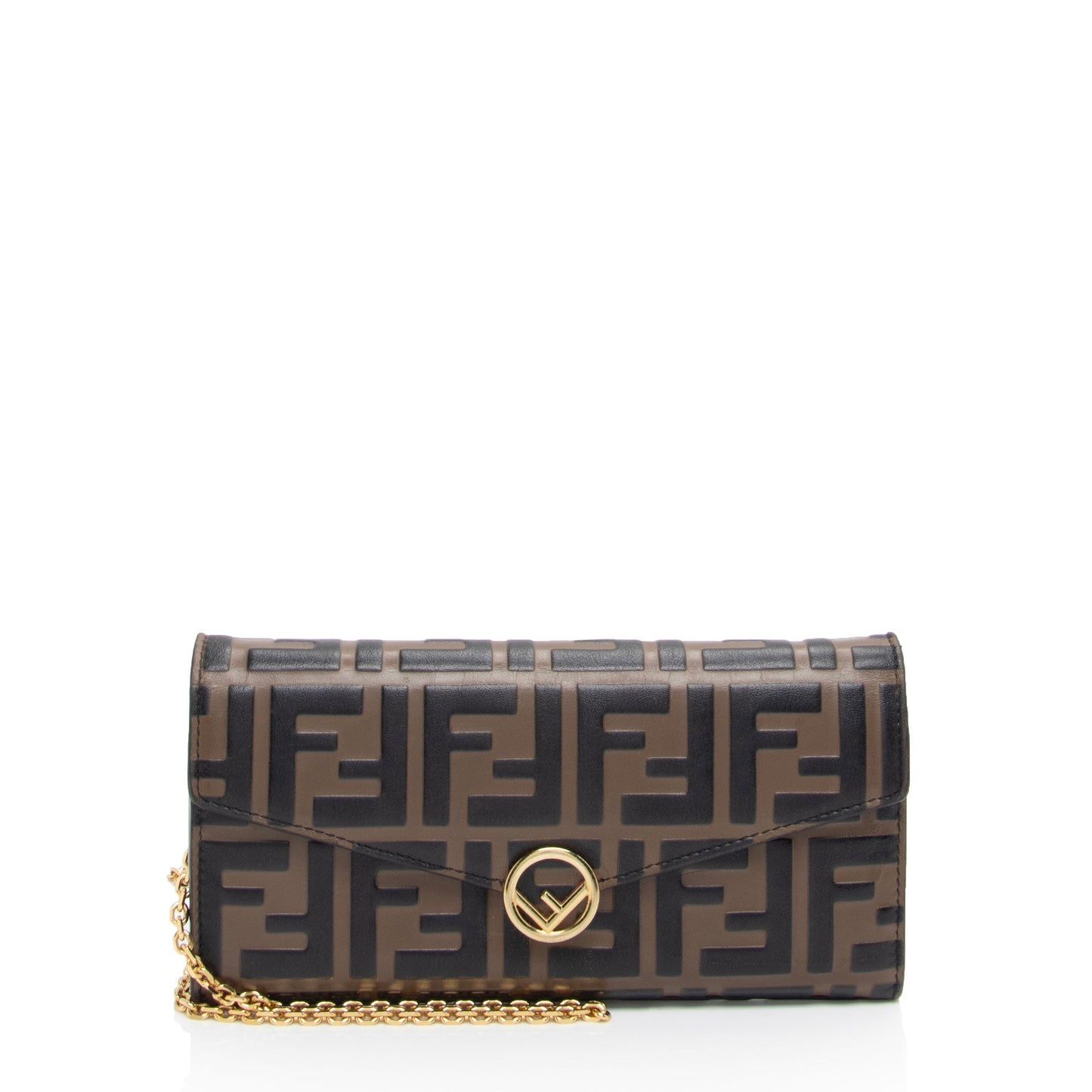 Luxury FendiFF Embossed 1974 Continental Envelope Wallet on Chain (SHF-Vm6c4g)