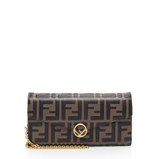 Luxury FendiFF Embossed 1974 Continental Envelope Wallet on Chain (SHF-Vm6c4g)