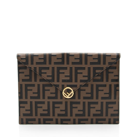 Luxury FendiFF Embossed Calfskin 1974 Envelope Pouch (SHF-qYNeEa)