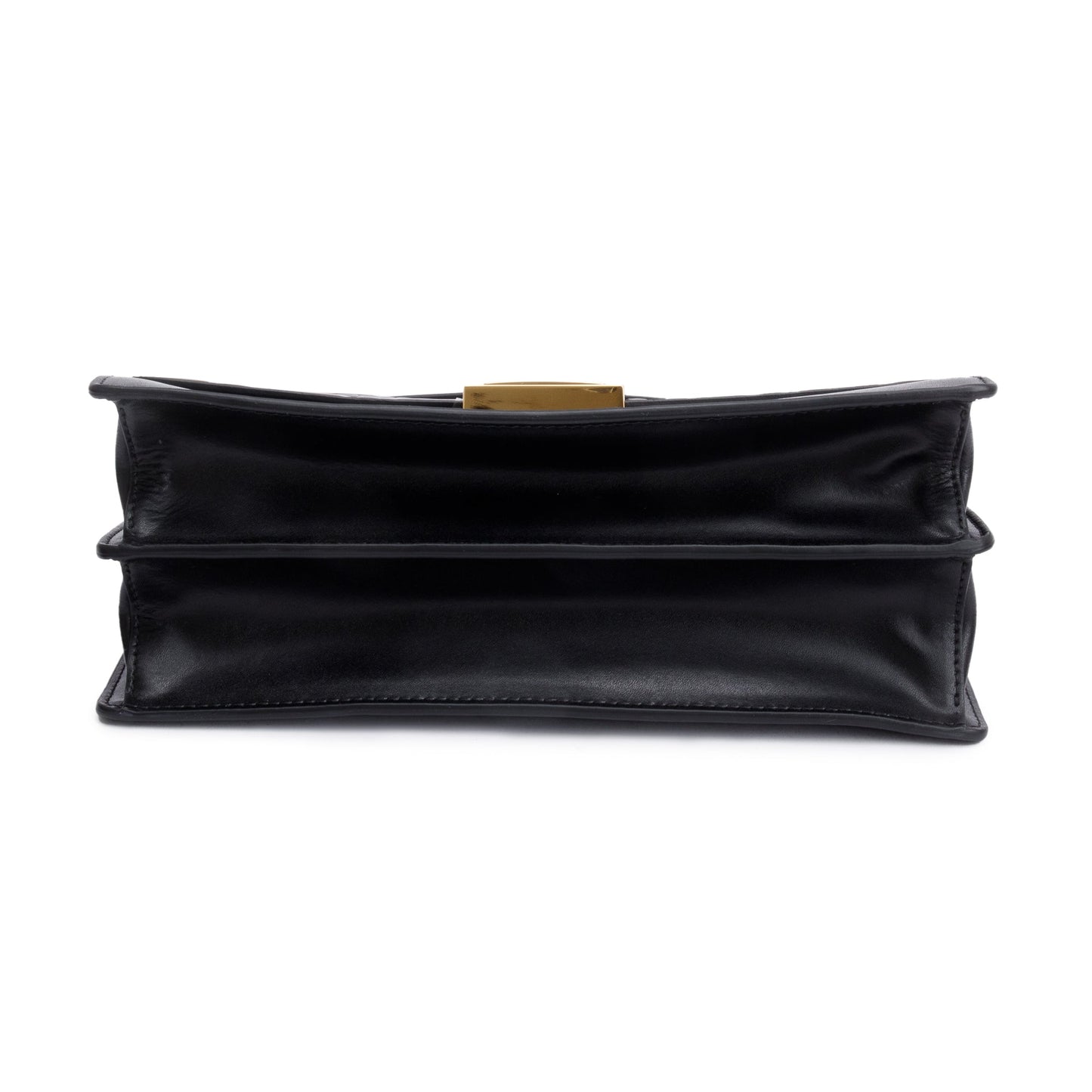 Fendi FF Embossed & Black Calfskin Leather Kan I Shoulder Bag