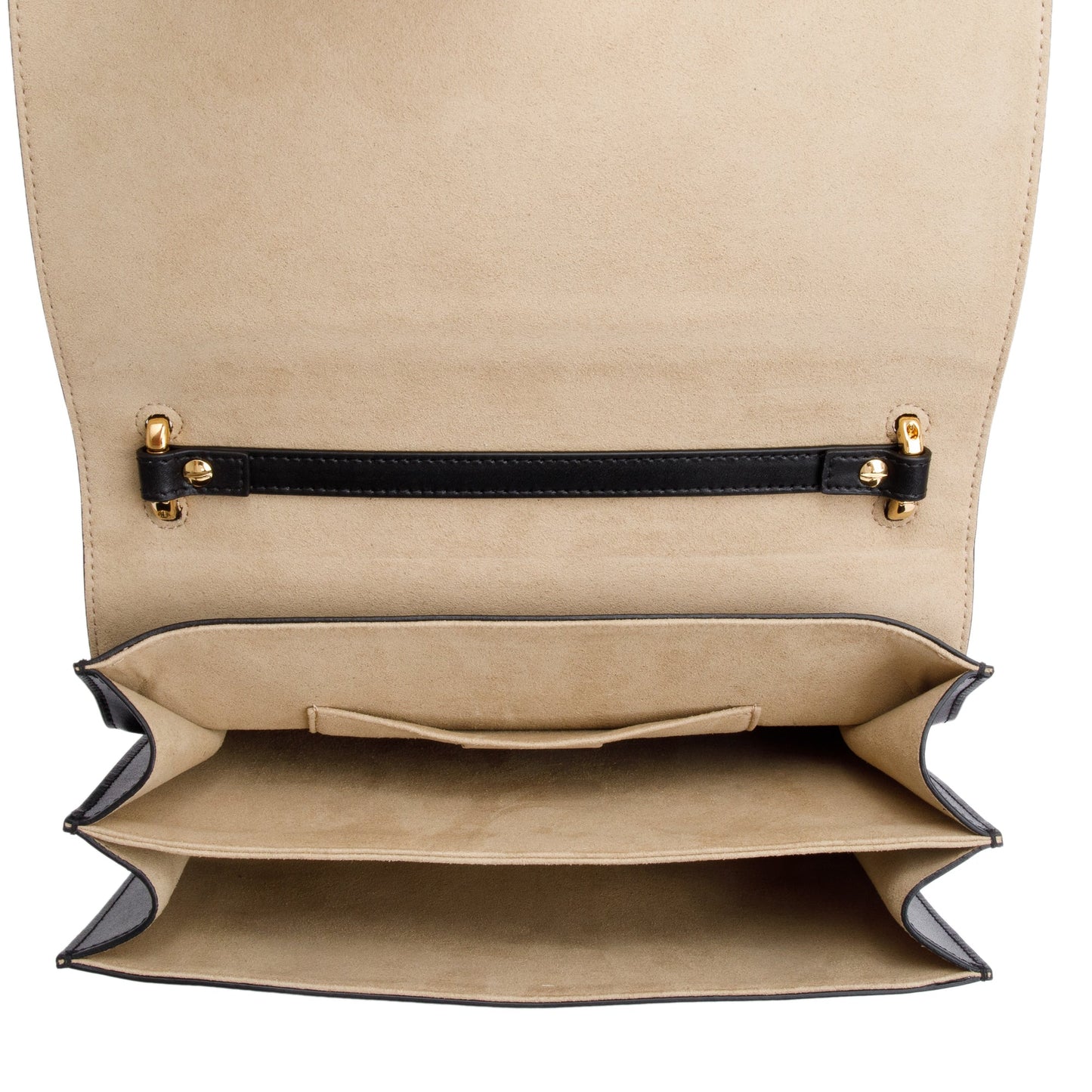 Fendi FF Embossed & Black Calfskin Leather Kan I Shoulder Bag