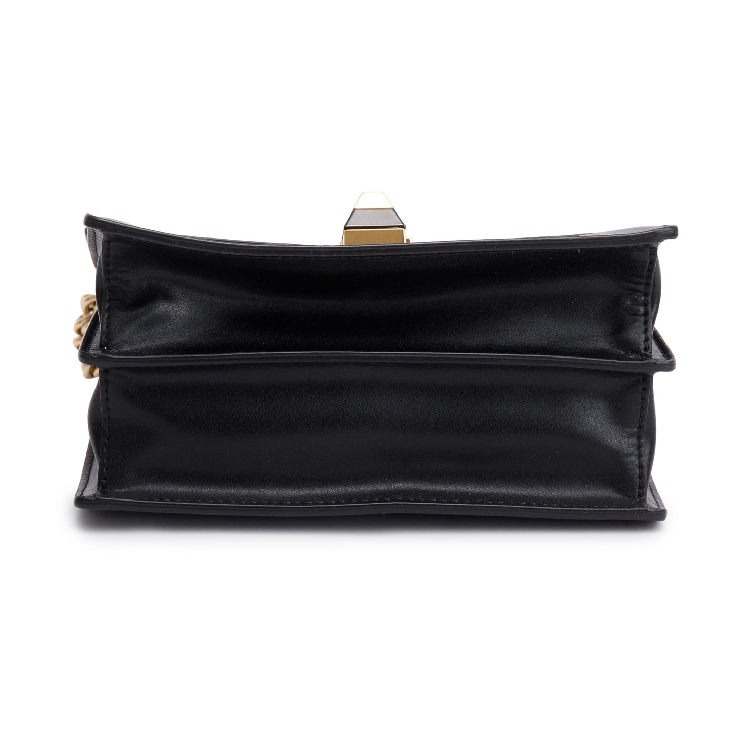 Fendi FF Embossed & Black Calfskin Leather Small Kan I Shoulder Bag