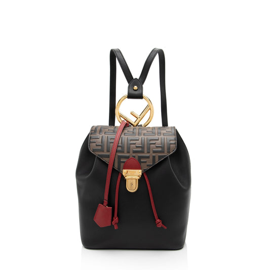 Luxury FendiFF Embossed Calfskin Cruise Bico Backpack (SHF-T6sFtG)