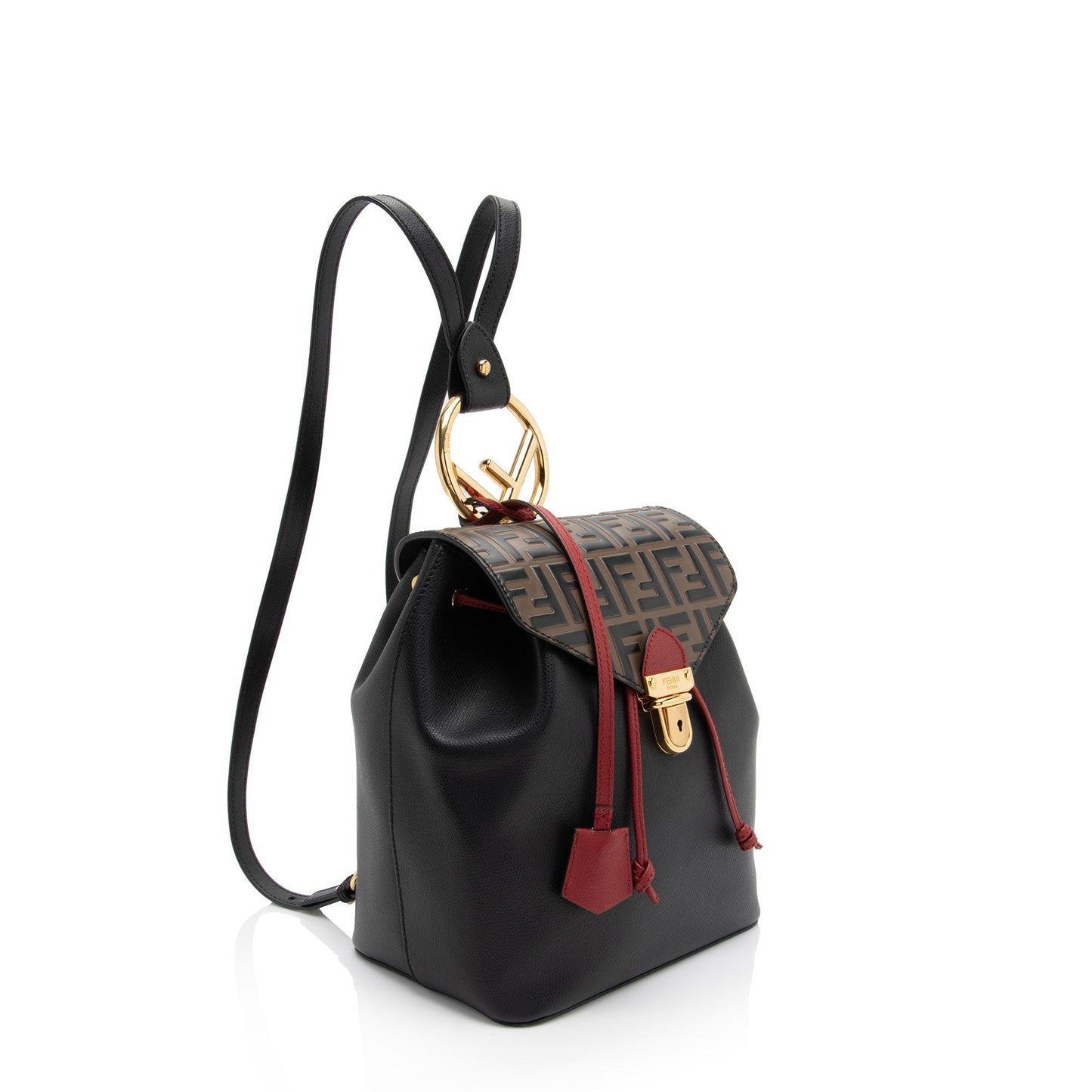 Luxury FendiFF Embossed Calfskin Cruise Bico Backpack (SHF-T6sFtG)