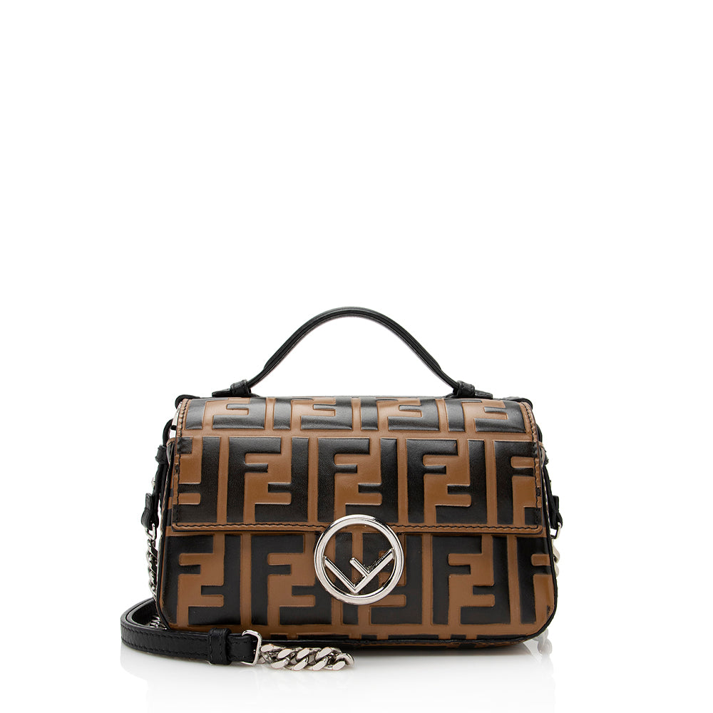 Luxury FendiFF Embossed Calfskin Double Micro Baguette Bag (SHF-22023)