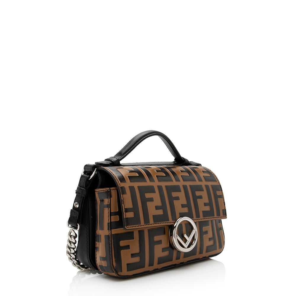 Luxury FendiFF Embossed Calfskin Double Micro Baguette Bag (SHF-22023)