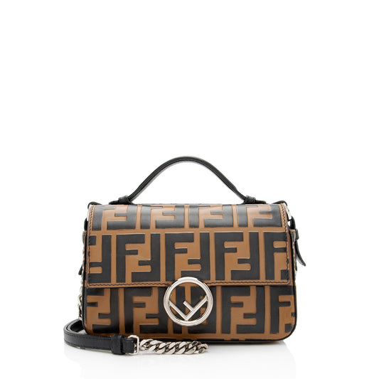 Luxury FendiFF Embossed Calfskin Double Micro Baguette Bag (SHF-yQ8d8d)