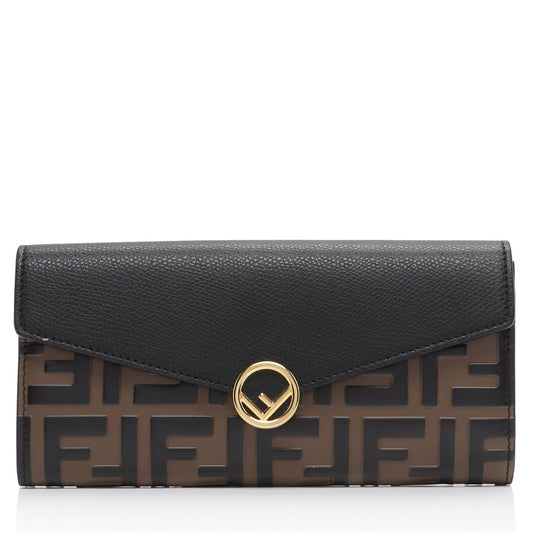 Luxury FendiFF Embossed Calfskin F is Luxury FendiContinental Wallet (SHF-vPL2iW)