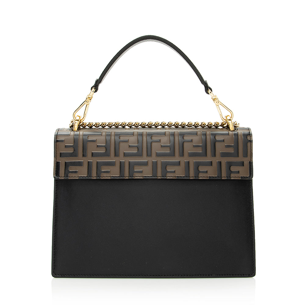 Luxury FendiFF Embossed Calfskin Kan I Medium Shoulder Bag (SHF-21719)