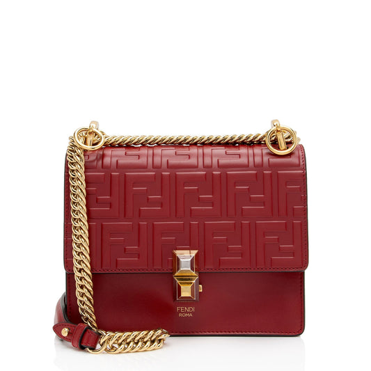 Luxury FendiFF Embossed Calfskin Kan I Small Shoulder Bag (SHF-flp0Jj)