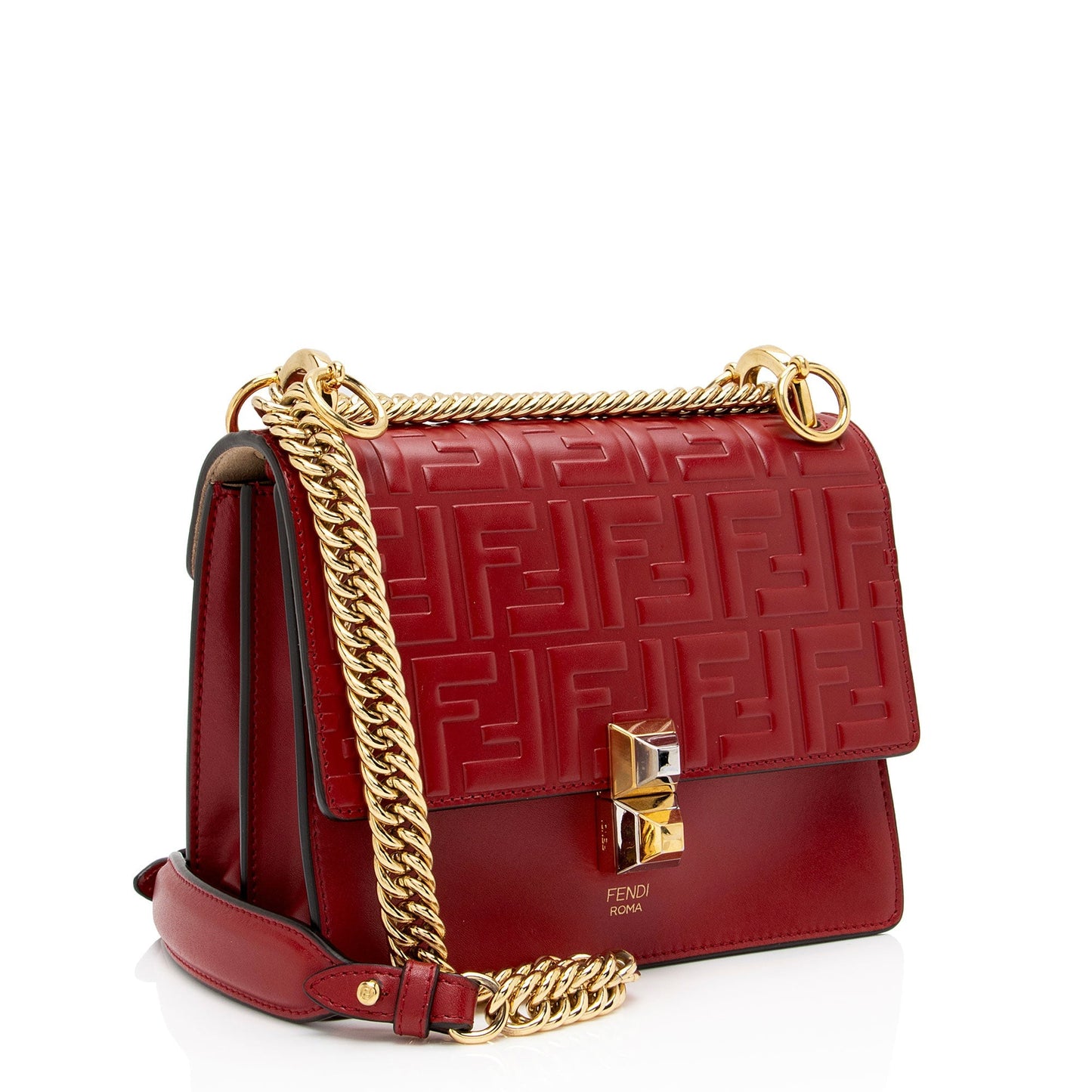 Luxury FendiFF Embossed Calfskin Kan I Small Shoulder Bag (SHF-flp0Jj)