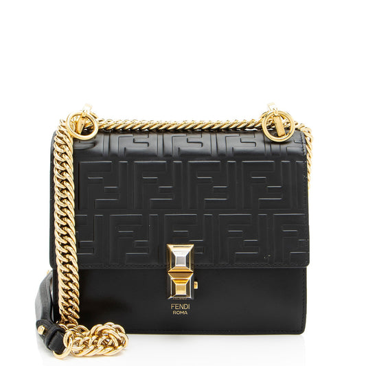 Luxury FendiFF Embossed Calfskin Kan I Small Shoulder Bag (SHF-V5TTUT)