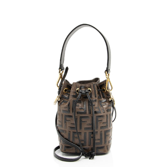 Luxury FendiFF Embossed Calfskin Mon Tresor Mini Bucket Bag - FINAL SALE (SHF-kHTP1s)