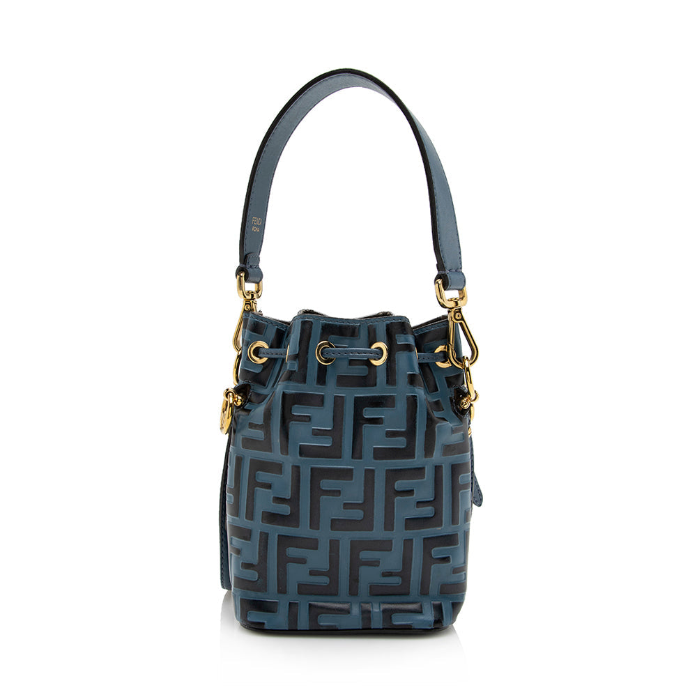 Luxury FendiFF Embossed Calfskin Mon Tresor Mini Bucket Bag (SHF-16308)