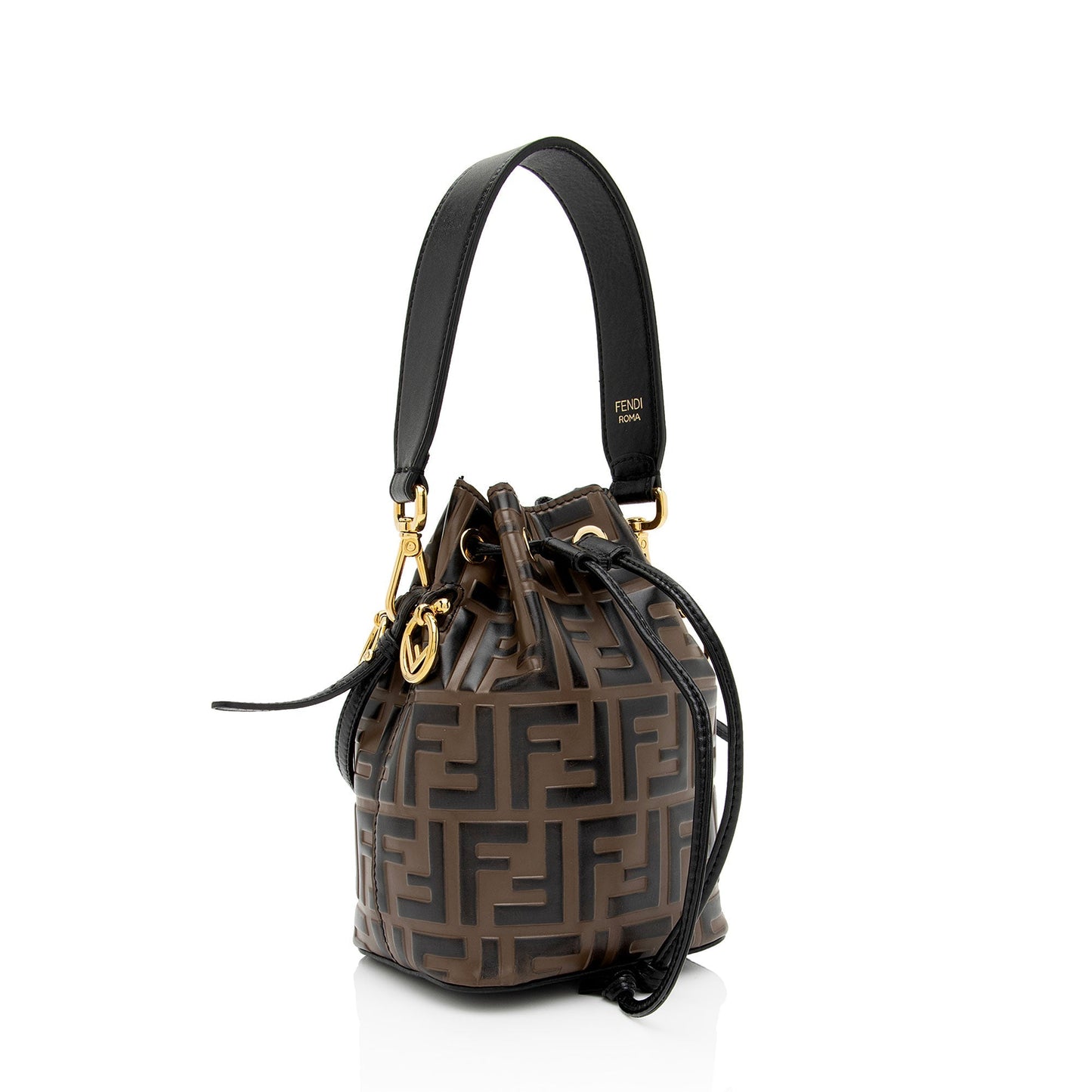 Luxury FendiFF Embossed Calfskin Mon Tresor Mini Bucket Bag (SHF-mo1hOL)