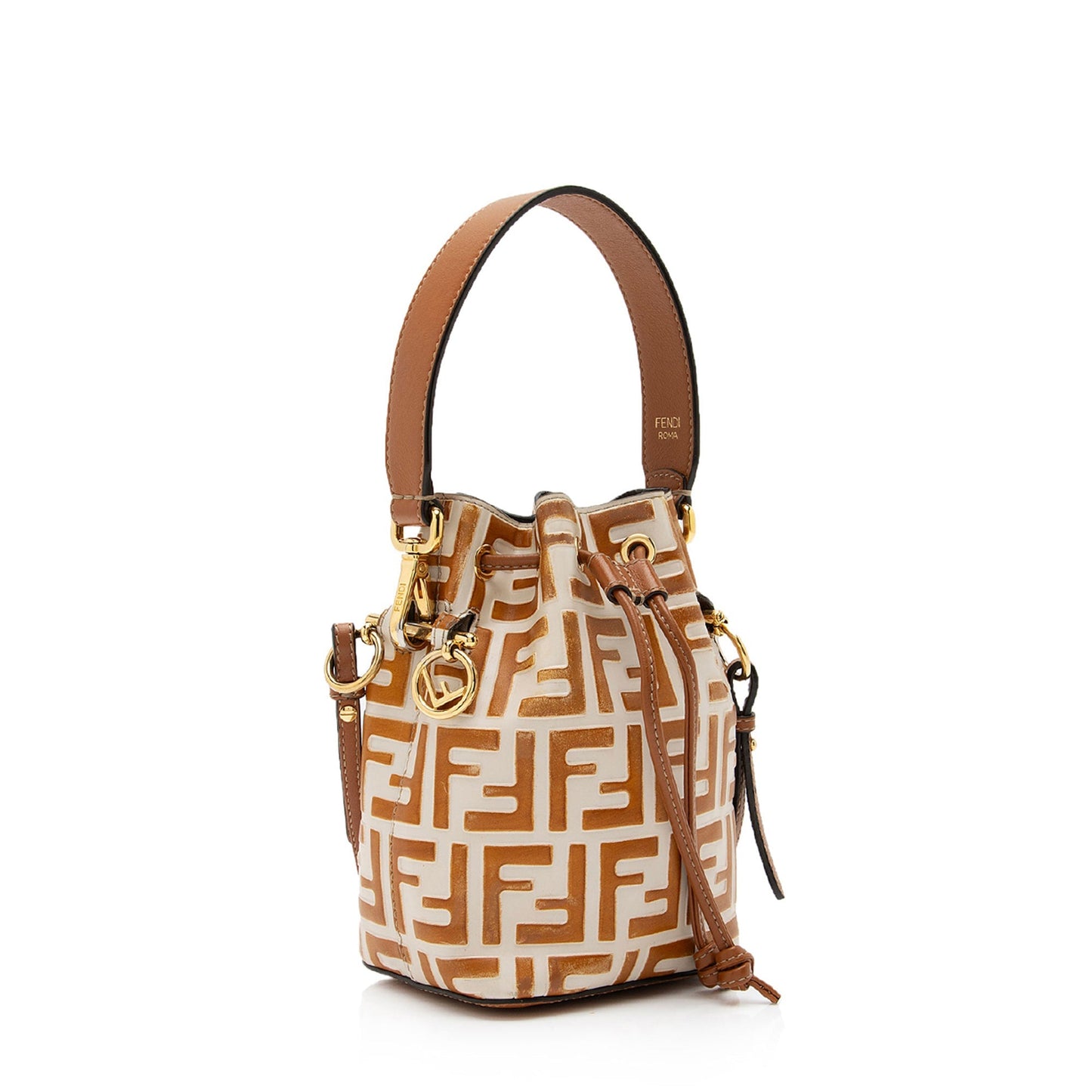 Luxury FendiFF Embossed Calfskin Mon Tresor Mini Bucket Bag (SHF-ubOHeg)