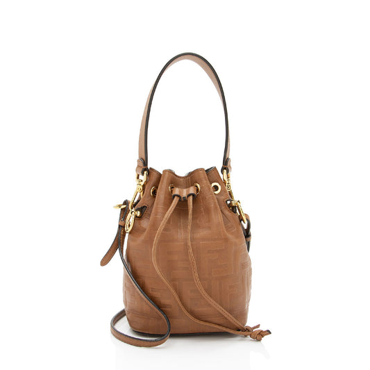 Luxury FendiFF Embossed Calfskin Mon Tresor Mini Bucket Bag (SHF-E3Olct)