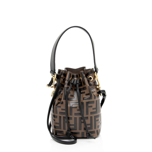 Luxury FendiFF Embossed Calfskin Mon Tresor Mini Bucket Bag (SHF-NZkK6E)