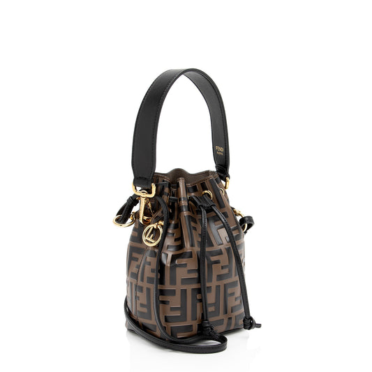 Luxury FendiFF Embossed Calfskin Mon Tresor Mini Bucket Bag (SHF-NZkK6E)