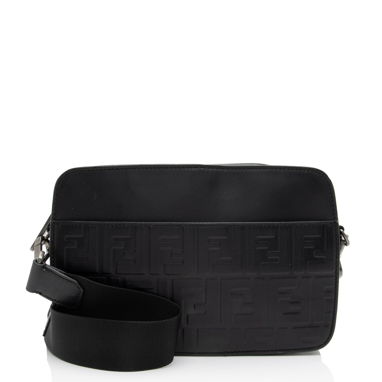 Luxury FendiFF Embossed Calfskin St. Zucca Messenger (SHF-QOa4iu)