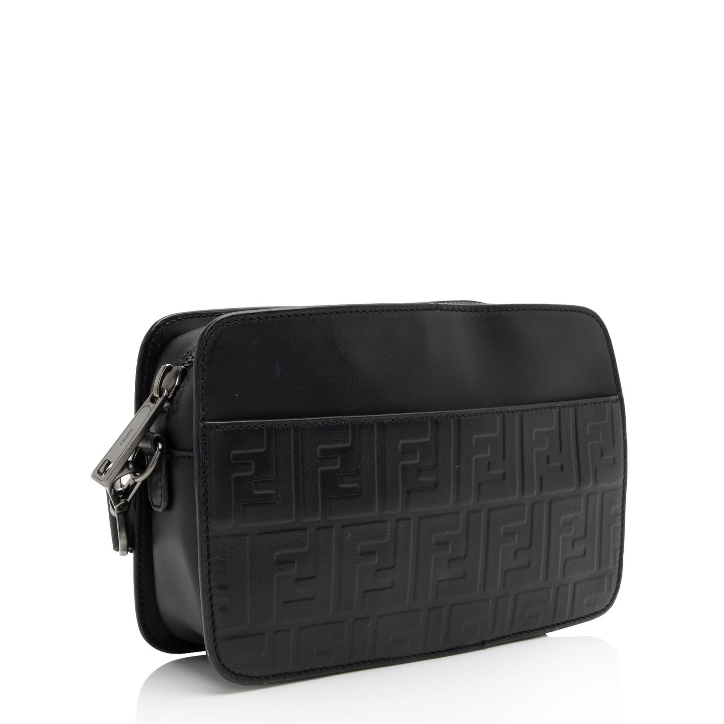 Luxury FendiFF Embossed Calfskin St. Zucca Messenger (SHF-QOa4iu)
