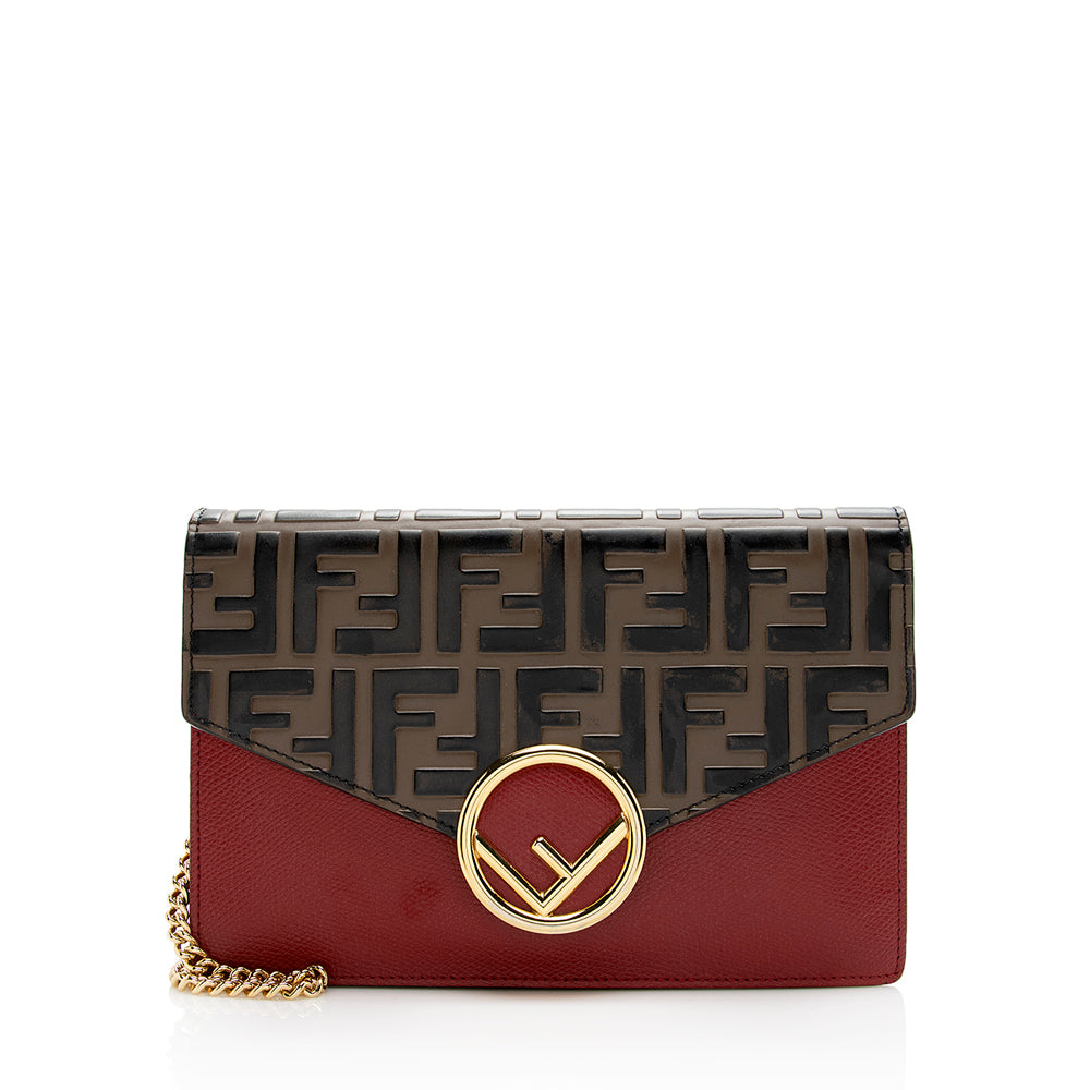 Luxury FendiFF Embossed Calfskin Wallet on Chain Mini Bag (SHF-20480)