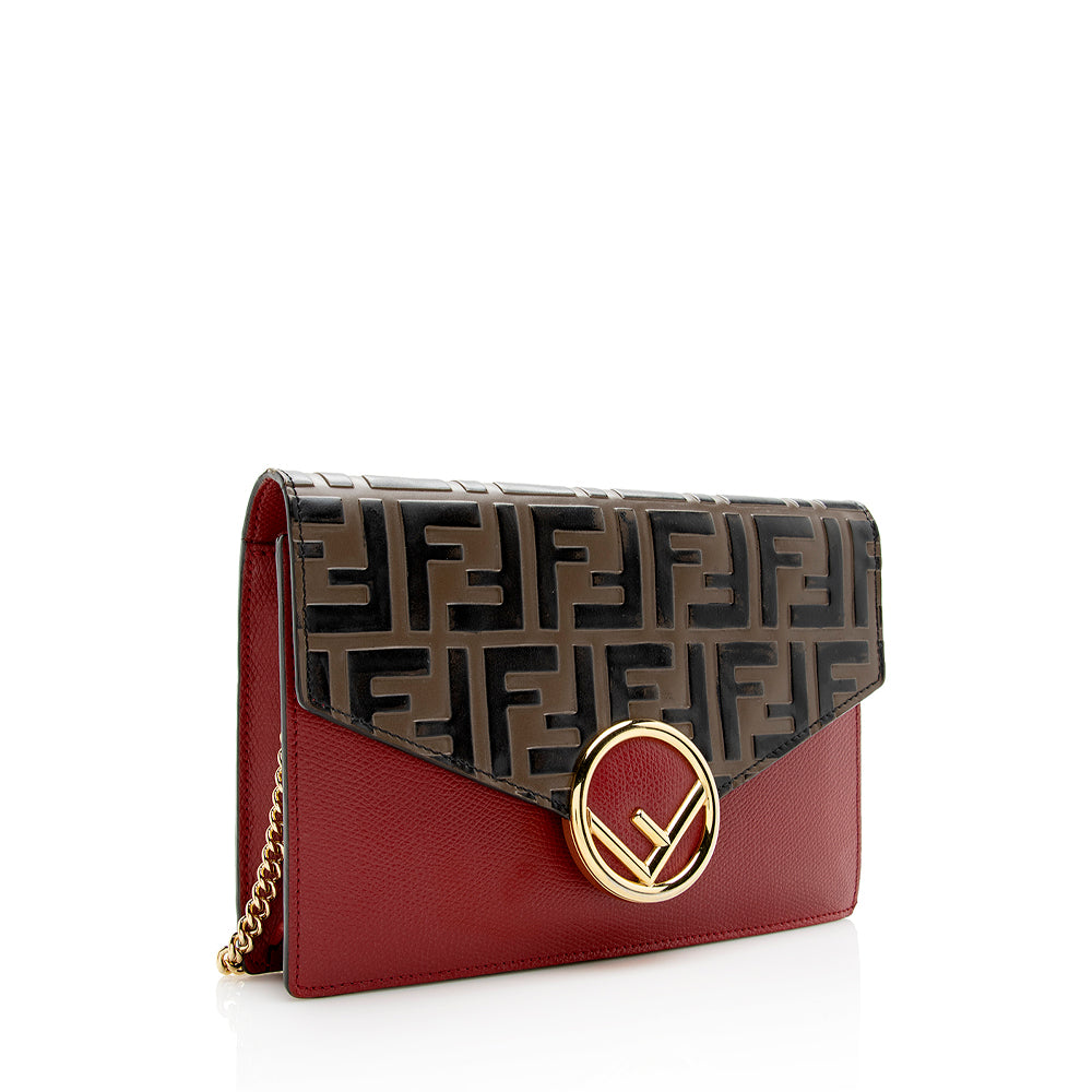 Luxury FendiFF Embossed Calfskin Wallet on Chain Mini Bag (SHF-20480)