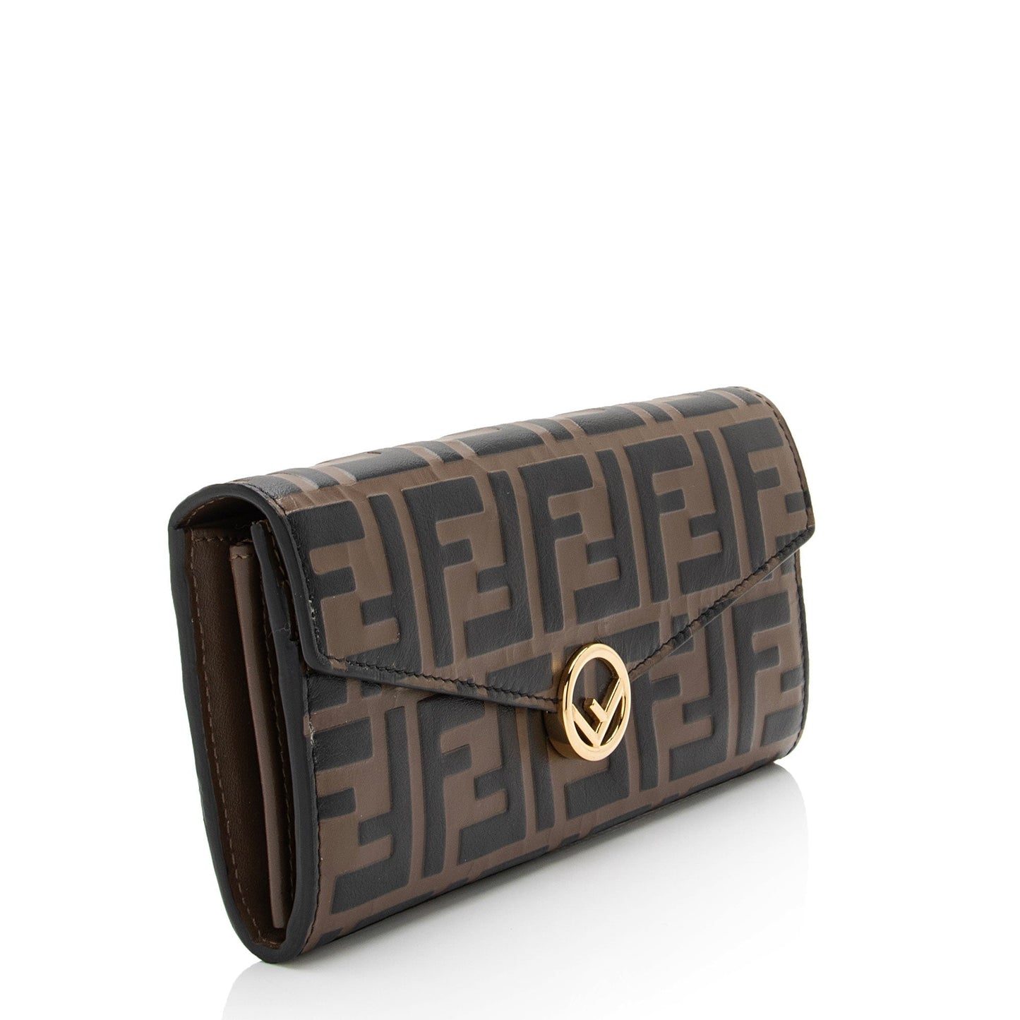 Luxury FendiFF Embossed Leather F is Luxury FendiContinental Wallet (SHF-WjgAL8)