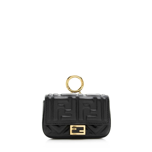Luxury FendiFF Embossed Nano Baguette Charm Crossbody Bag (SHF-21252)