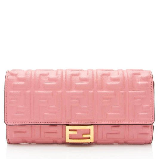 Luxury FendiFF Embossed Calfskin Continental Wallet (SHF-NFEUfq)