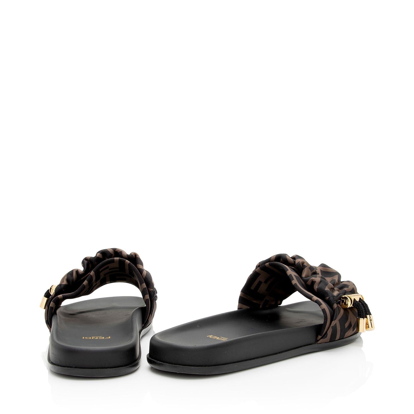 Luxury FendiSatin FF Feel Slides - Size 8 / 38 (SHF-RuHXur)