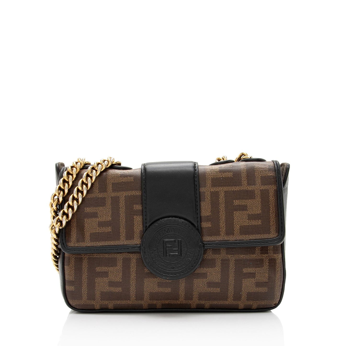 Luxury FendiFF Spalmati 1974 Double F Mini Shoulder Bag (SHF-CKdmaW)