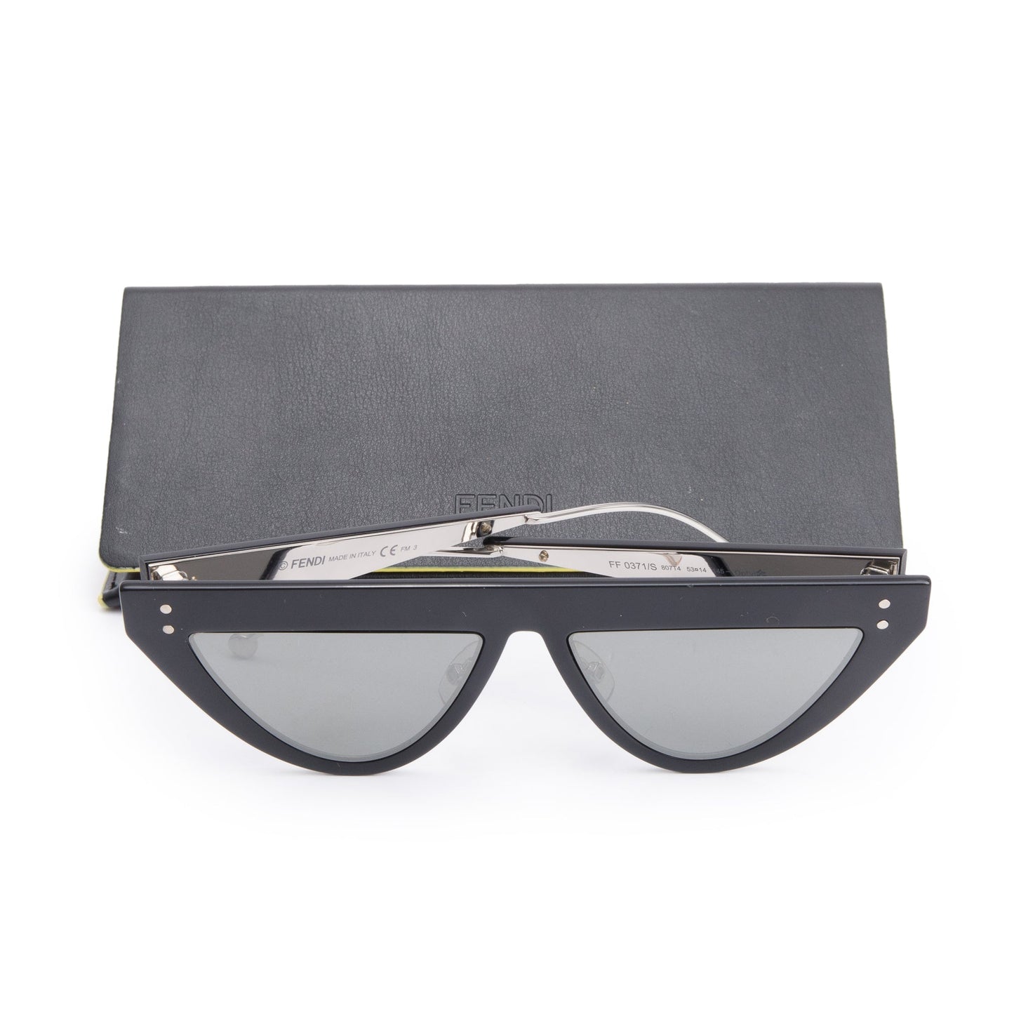 Fendi FF0371/S Black Acetate DeFender Cat-Eye Sunglasses