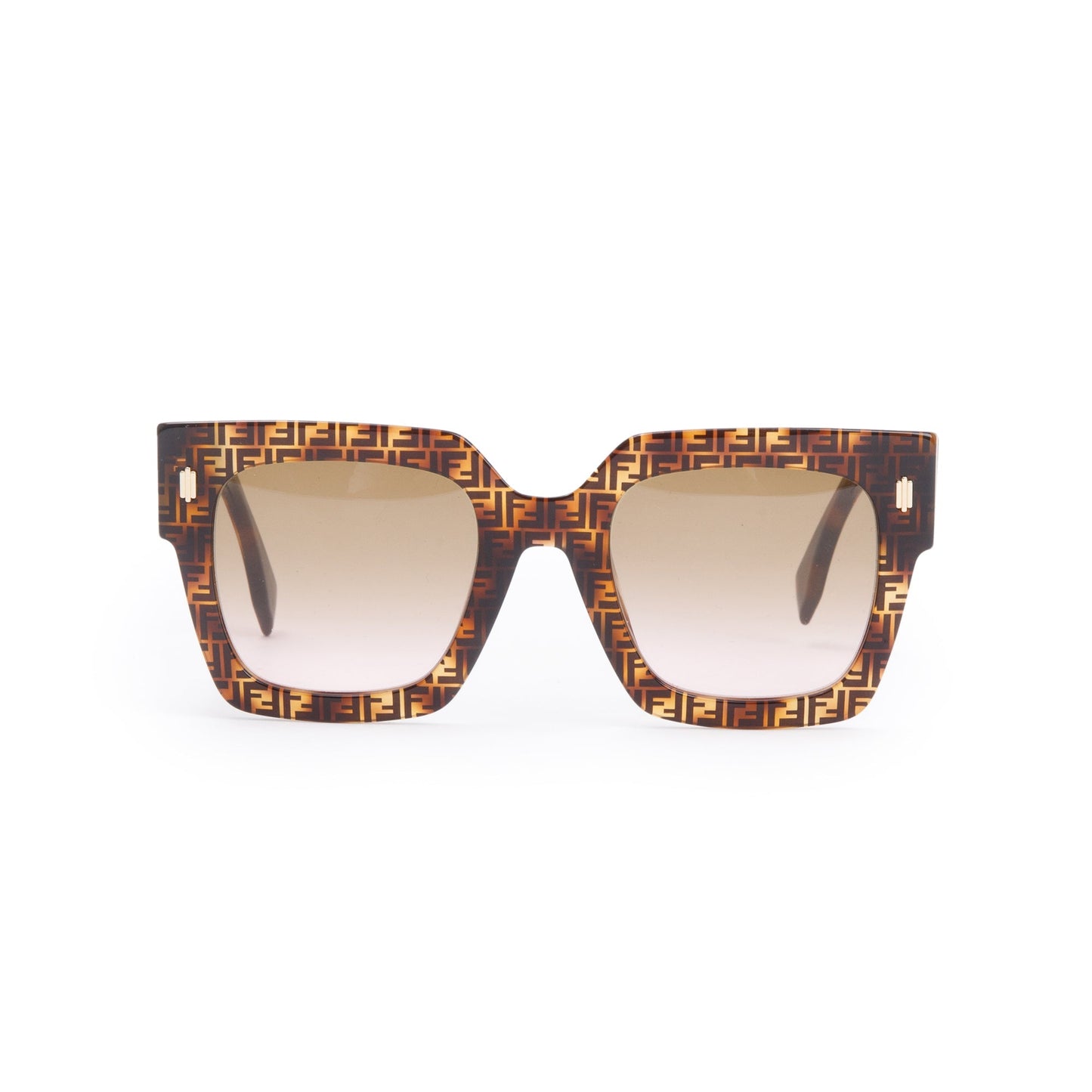 Fendi FF0457/G/S Zucca Havana Acetate Fendi Roma Oversize Sunglasses